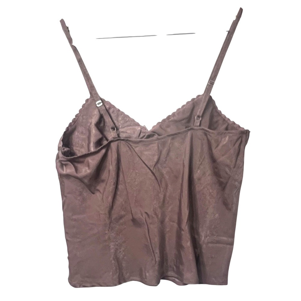 NWT Women Taupe Mauve Satin Whimsigoth Lace Trim Cami Tank‎ Top Victoria's 12 14 - Picture 4 of 11
